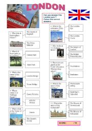 English Worksheet: LONDON QUIZ