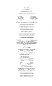 English worksheet: Beautiful -Christina Aguilera