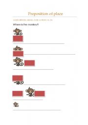 English Worksheet: Prepositions of place