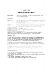English Worksheet: TRAVEL AND ENTERTAINMENT
