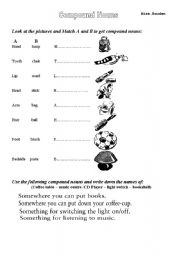 English Worksheet: Compound Nouns