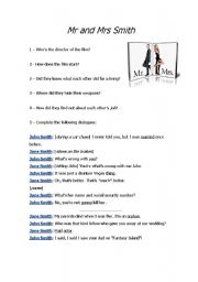 English Worksheet: Mr and Mrs Smith