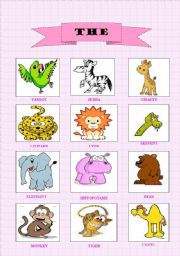 English Worksheet: animals in the zoo
