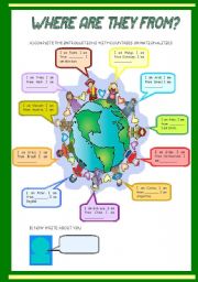 English Worksheet: COUNTRIES AND NATIONALITIES: WHERE ARE THEY FROM ?