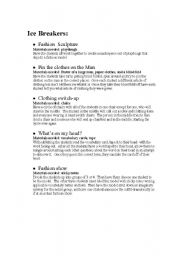 English Worksheet: Fashion