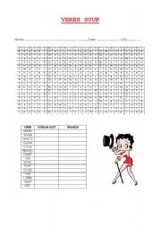 English worksheet: Verbs Soup