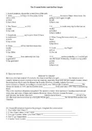 English Worksheet: Present Simple & Past Simple
