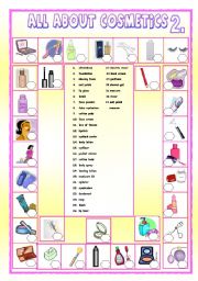 English Worksheet: All about cosmetics 2.(matching)