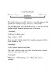 English worksheet: Simple past explanation and exercises  