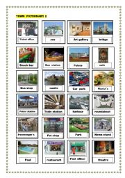 English Worksheet: town pictionary 2