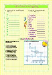 English Worksheet: months of the year