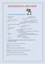 grammar worksheet for bachiller students or advanced ones