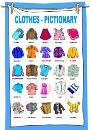 English Worksheet: CLOTHES PICTIONARY