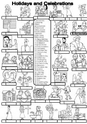 English Worksheet: HOLIDAYS AND CELEBRATIONS