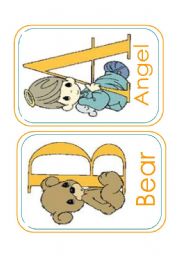 English Worksheet: Precious Moments Alphabet Game cards (part 1 of 2)
