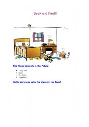 English Worksheet: seek and find