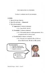 English worksheet: Caricature of a customer