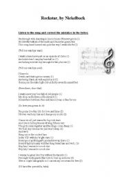 English worksheet: Rockstar, by Nickelback