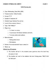 English Worksheet: lesson plan my family