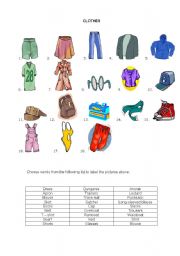 English worksheet: Clothes