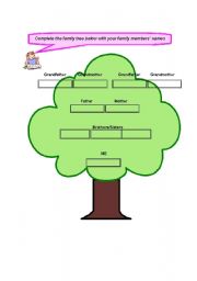 English worksheet: family tree