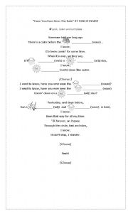 English Worksheet: Have you ever seen the rain -weather-