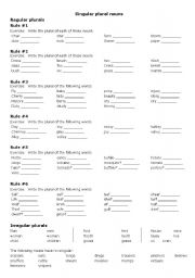 English Worksheet: Singular plural