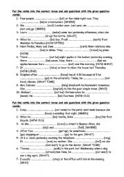 English Worksheet: present simple, present continuous, past simple, past continuous, going to (part 2)