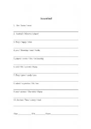 English worksheet: Scrambled