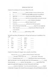 English worksheet: Irregular Verb Test