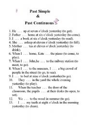 English worksheet: past simple &past gontinuous