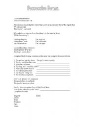English Worksheet: Possessive S