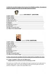 English worksheet: Parctising questions using the simple past. (3 worsheets). This is worsheet 1