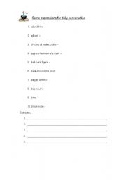 English Worksheet: Idiomatic Expressions for Daily Conversation