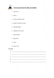 English Worksheet: Idiomatic Expressions for Daily Conversation