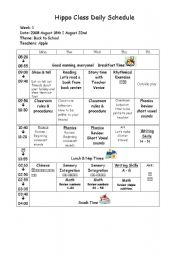 English worksheet: Daily Schedule