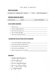 English worksheet: word order in questions