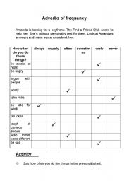 English Worksheet: Adverbs of frequency