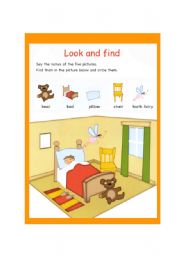 English Worksheet: In the bedroom