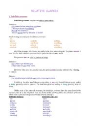 English worksheet: RELATIVE CLAUSES