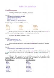 English Worksheet: RELATIVE CLAUSES