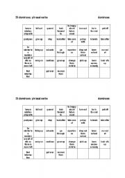 English worksheet: phrasal verb domino