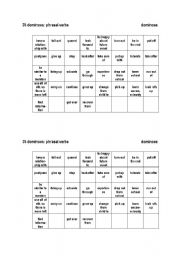 English Worksheet: phrasal verb domino