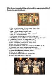 English Worksheet: King Arthur and the Round Table