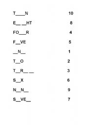 English worksheet: numbers from 1 to 10