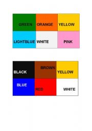 English Worksheet: bingo colours 2