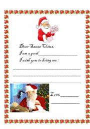 English worksheet: Letter To Santa Claus