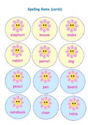 English Worksheet: Spelling Game