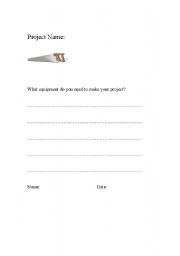 English worksheet: Project