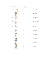 English Worksheet: Body part worksheet